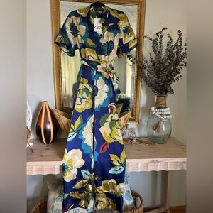 Zara Floral Jumpsuit With Belt